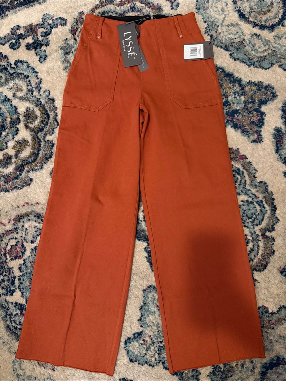 NWT Lysse Women's Rust Orange Wide-Leg Ankle Jeans- XS first 2-4